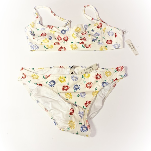 Madewell Second Wave Bikini Set Sunny Floral XS - Picture 2 of 9